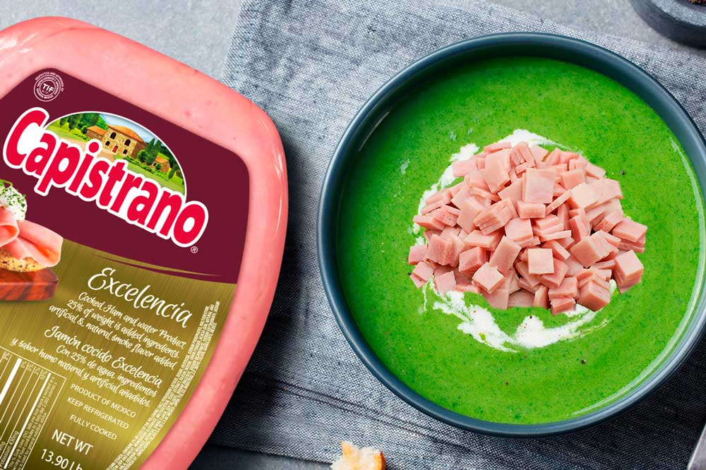 When It's Cold, The Ideal Is To Eat A Spinach Cream With Capistrano Ham